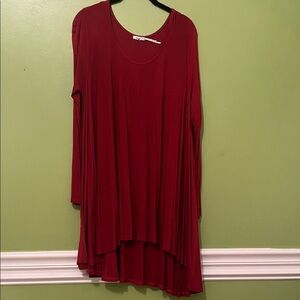 Kimchi Blue long sleeve swing tunic in red